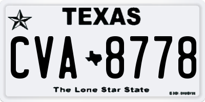 TX license plate CVA8778