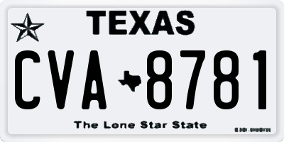 TX license plate CVA8781
