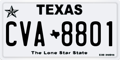 TX license plate CVA8801