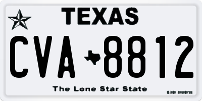 TX license plate CVA8812