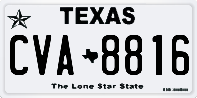 TX license plate CVA8816