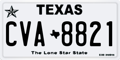 TX license plate CVA8821