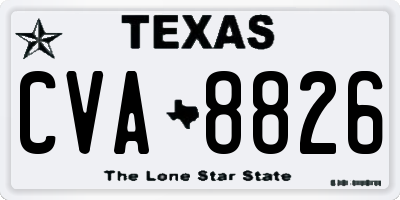 TX license plate CVA8826