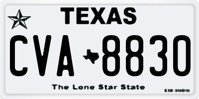 TX license plate CVA8830