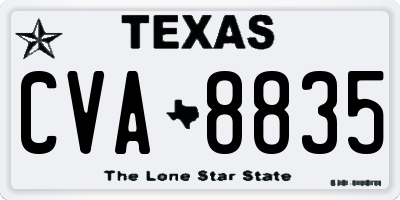 TX license plate CVA8835