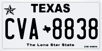 TX license plate CVA8838