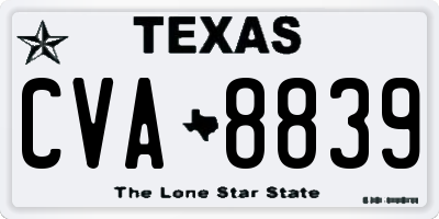 TX license plate CVA8839