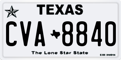 TX license plate CVA8840