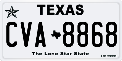 TX license plate CVA8868