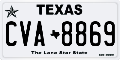 TX license plate CVA8869