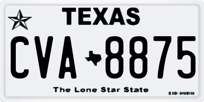 TX license plate CVA8875