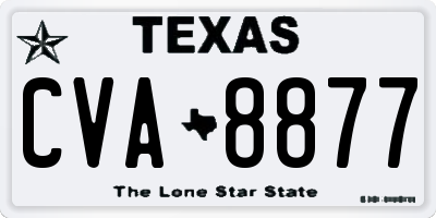 TX license plate CVA8877