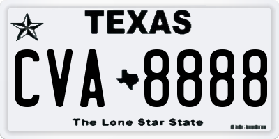 TX license plate CVA8888