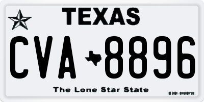 TX license plate CVA8896