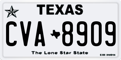TX license plate CVA8909