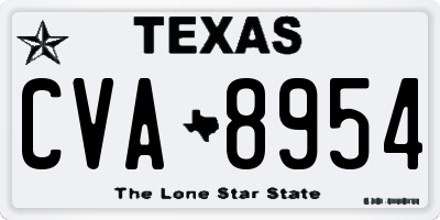 TX license plate CVA8954