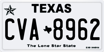 TX license plate CVA8962