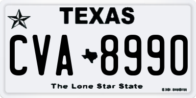 TX license plate CVA8990