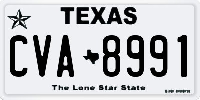 TX license plate CVA8991