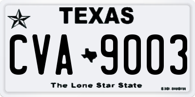 TX license plate CVA9003