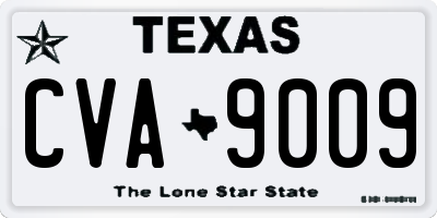 TX license plate CVA9009
