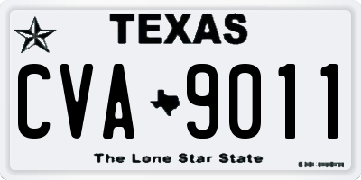 TX license plate CVA9011
