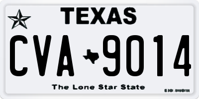 TX license plate CVA9014