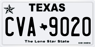 TX license plate CVA9020