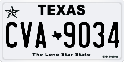 TX license plate CVA9034
