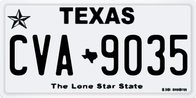 TX license plate CVA9035