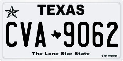 TX license plate CVA9062