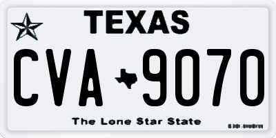 TX license plate CVA9070