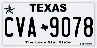 TX license plate CVA9078