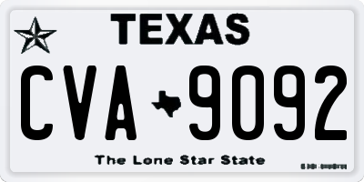 TX license plate CVA9092