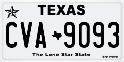 TX license plate CVA9093