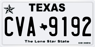 TX license plate CVA9192