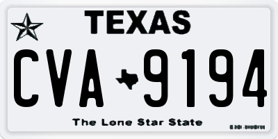 TX license plate CVA9194