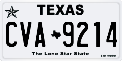 TX license plate CVA9214