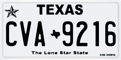 TX license plate CVA9216