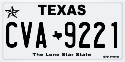 TX license plate CVA9221