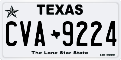 TX license plate CVA9224