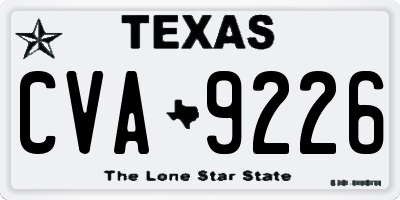 TX license plate CVA9226