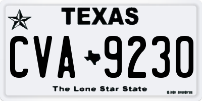 TX license plate CVA9230