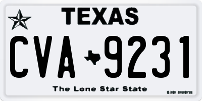 TX license plate CVA9231