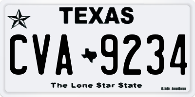 TX license plate CVA9234