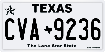 TX license plate CVA9236