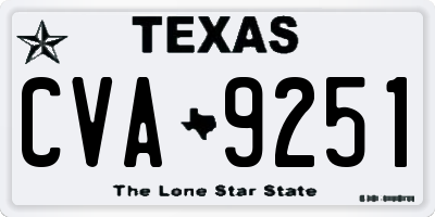 TX license plate CVA9251