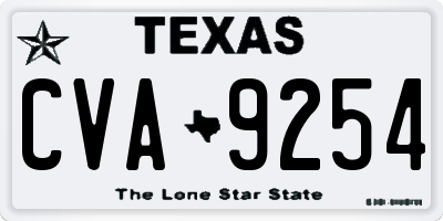 TX license plate CVA9254