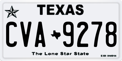 TX license plate CVA9278
