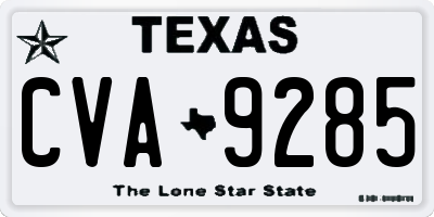 TX license plate CVA9285